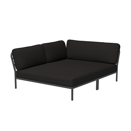 Stor loungesofa i sort til terrassen eller altanen